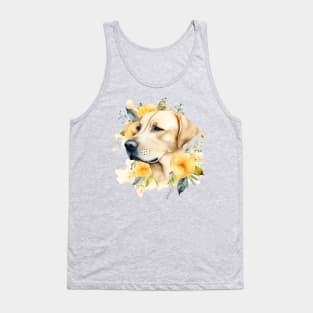 Labrador with Flowers Tank Top